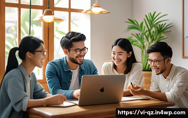 인지능력 증강을 위한 온라인 커뮤니티 활성화 - A vibrant online learning community scene set in a cozy Vietnamese home environment, showing diverse...